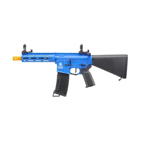 Lancer Tactical Gen 3 Hellion 7" M-LOK Airsoft AEG Rifle with Stubby Stock - Blue, COLOR: Blue