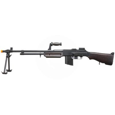 S&amp;T BAR M1918 A2 Full Size Full Metal Airsoft AEG Rifle with Steel Bipod - Wood