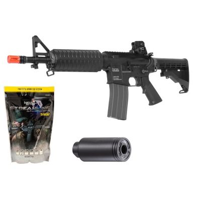 KWA Full Metal LM4C Airsoft M4 CQB Gas Blowback Training Rifle - Tracer &amp; BB Bundle