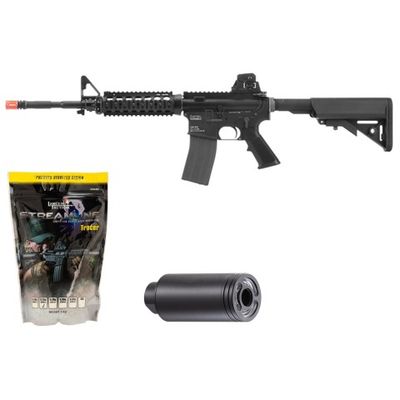 KWA M4A1 RIS LM4 PTR Gas Blowback GBBR Full Metal Airsoft Rifle - Tracer &amp; BB Bundle