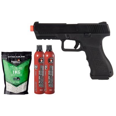 KWA Full Size ATP-LE Airsoft Gas Blowback Pistol - Gas/BB Bundle
