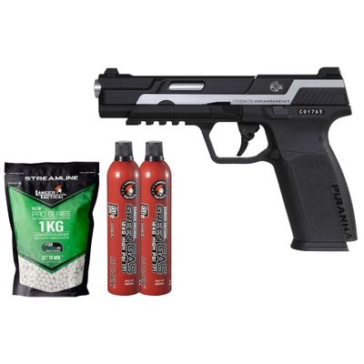 G&amp;G Piranha MK1 GBB Pistol - Gas/BB Bundle