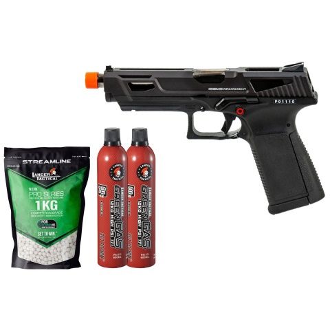 G&amp;G  GTP9-MS Metal Slide Gas Blowback Airsoft Pistol - Gas/BB Bundle