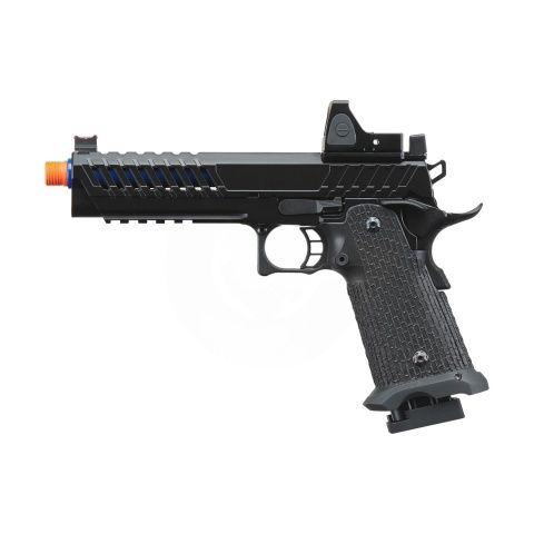 Lancer Tactical Knightshade Hi-Capa Gas Blowback Airsoft Pistol w Reflex Red Dot Sight - Blue