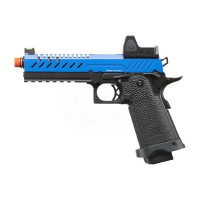 Vorsk Hi-Capa 5.1 GBB Pistol with Red Dot Sight - Blue &amp; Black