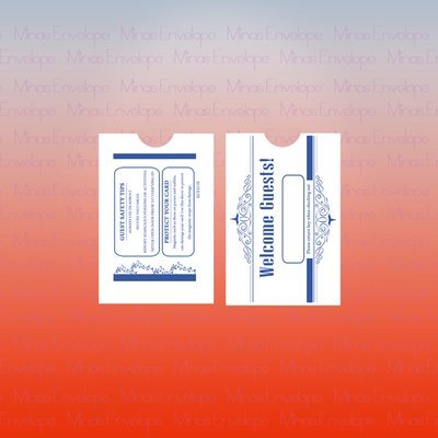 Keycard Envelope / Sleeve &quot; Welcome Guests&quot; 2-3/8&quot; x 3-1/2&quot; Blue, 500/Box