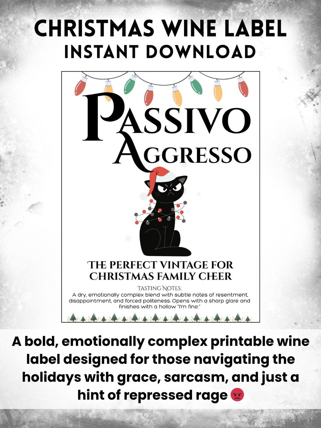 Christmas Wine Label: Passivo Aggresso