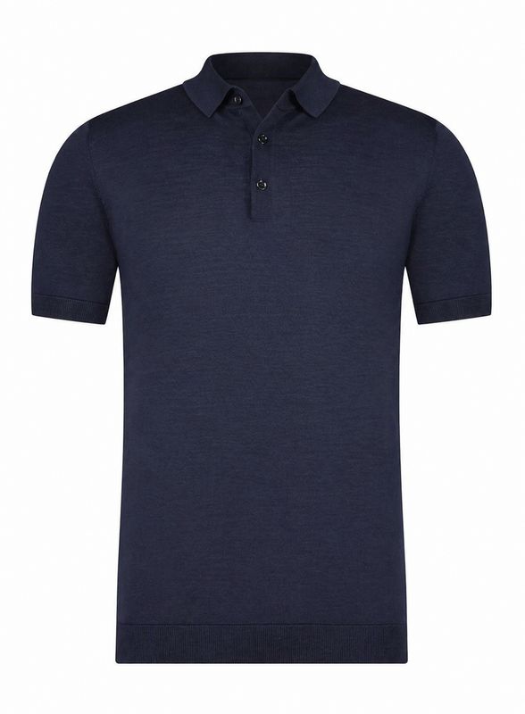 Classic short sleeve polo merino -cashmere navy