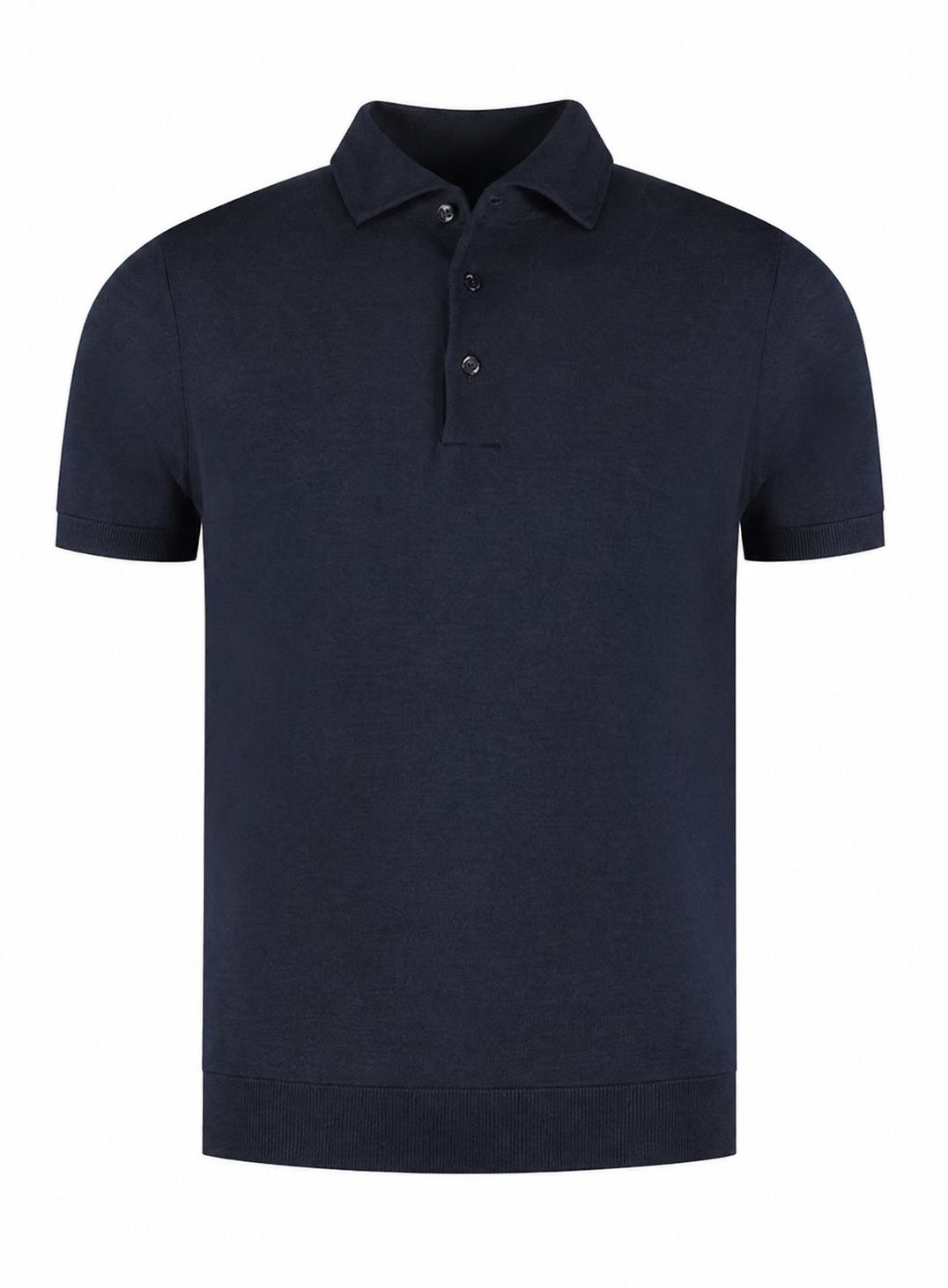 Polo short sleeve one piece collar merino-cashmere