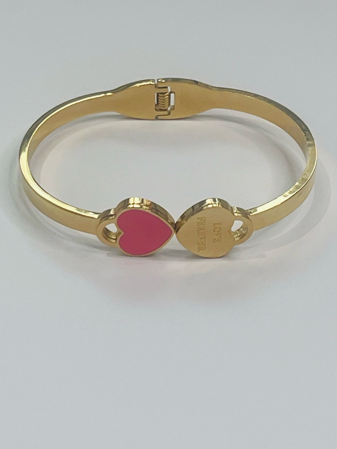 Double heart bangle