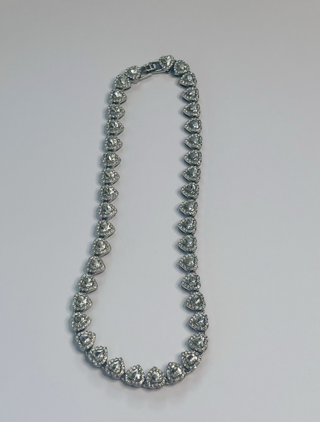 Stainless Steel Jewelled Heart Necklace