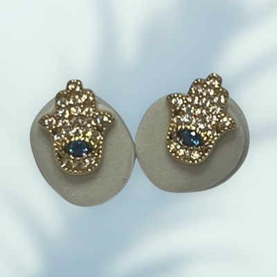 Evil Eye Hand 18 Carat Gold Plated Earrings