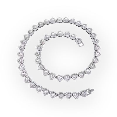 Stainless Steel Jewelled Heart Necklace