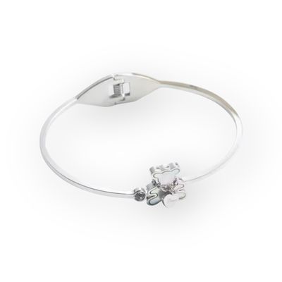 Stainless Steel Teddy Bear Love Bangle