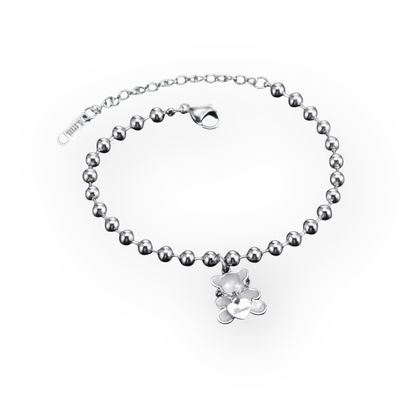 Teddy Bear Love Silver Coloured Ball Bracelet