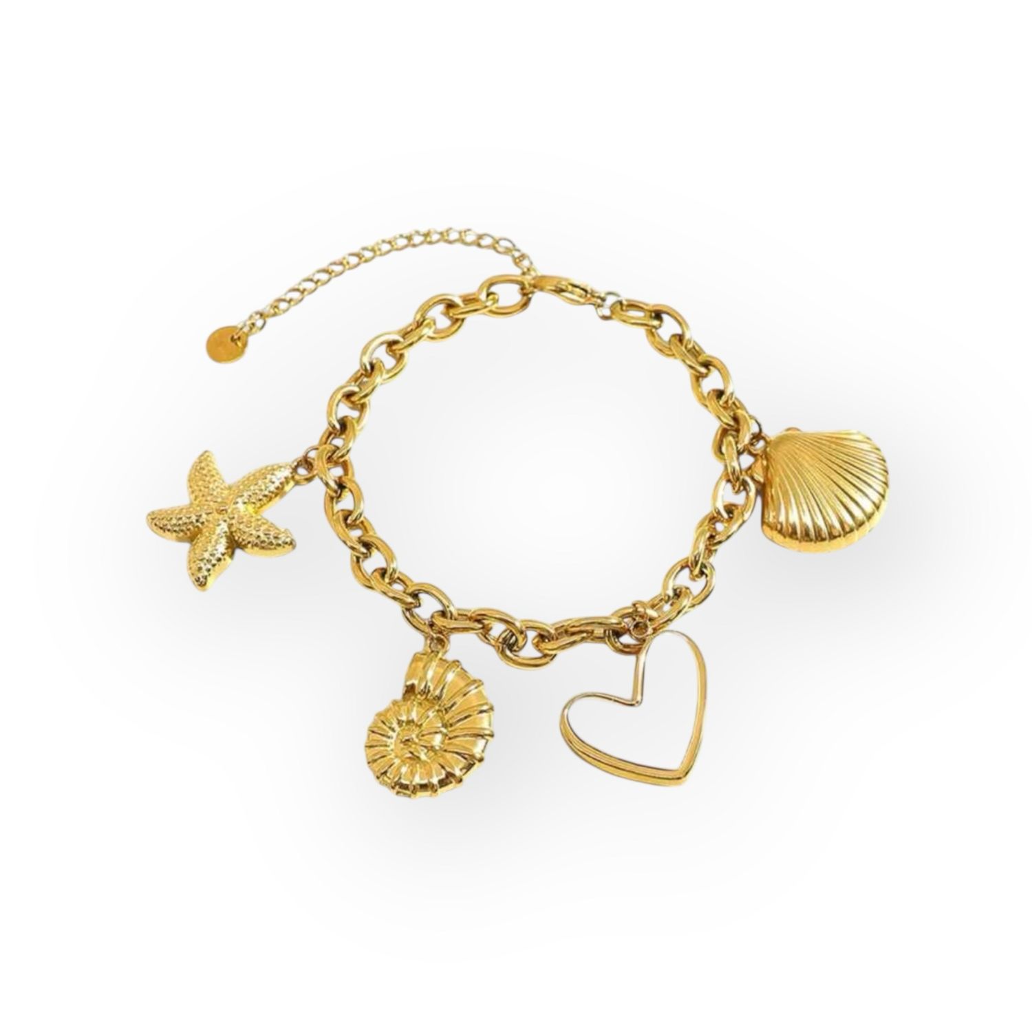 Gold Plated Ocean Charm Bracelet