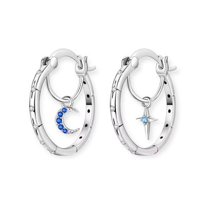 Moon And Star Hoop Earrings