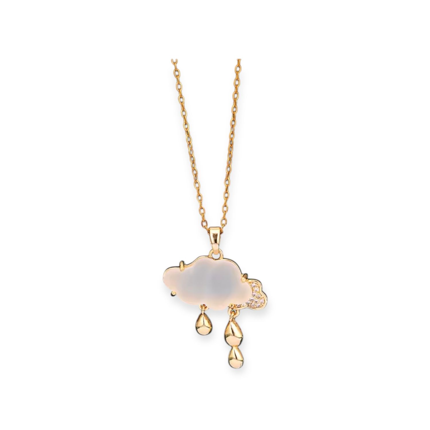 White and Gold Clouds Above Necklace