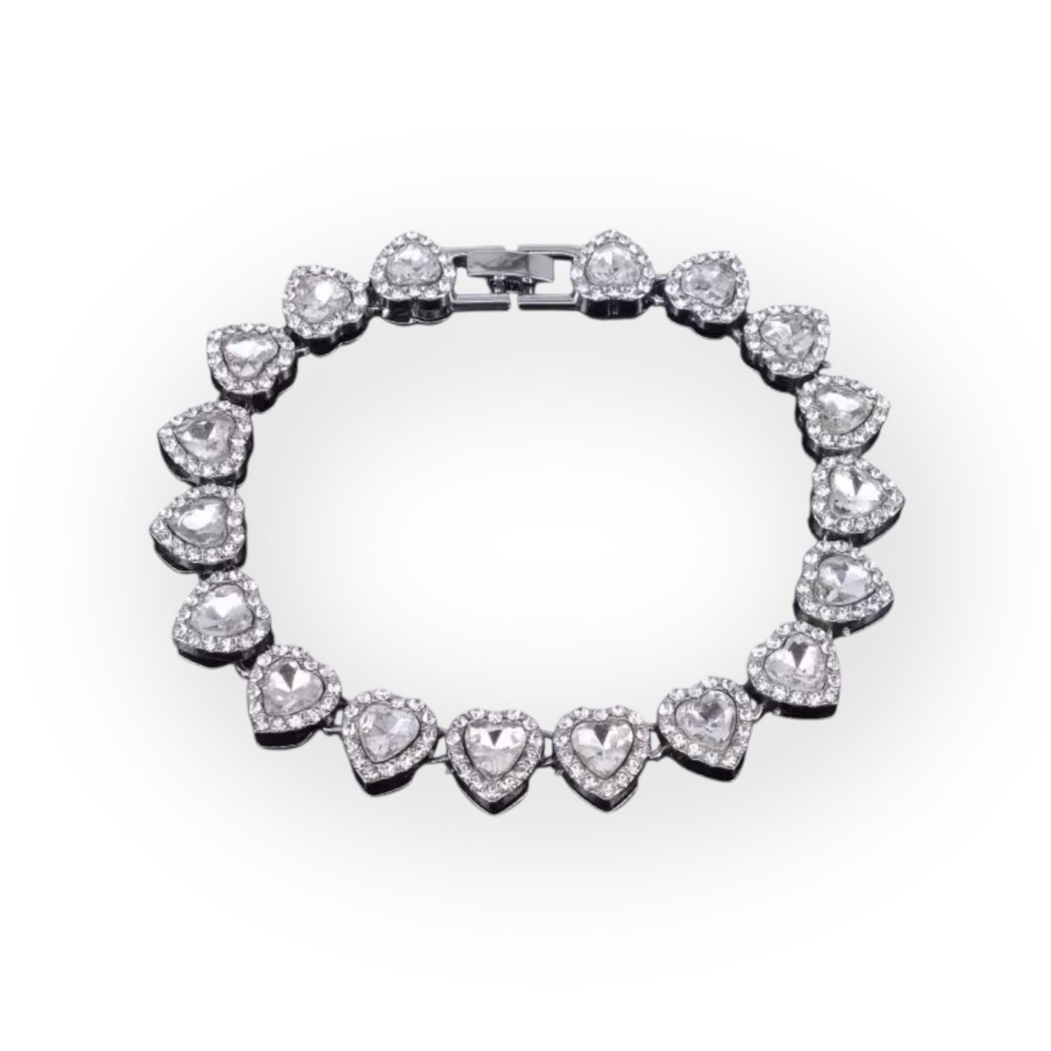 Silver Jewel Heart Bracelet
