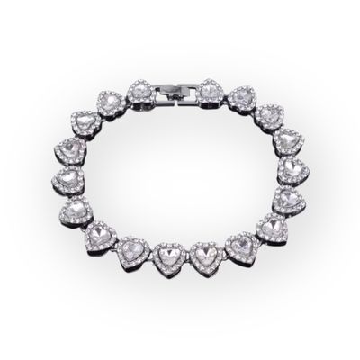 Silver Jewel Heart Bracelet