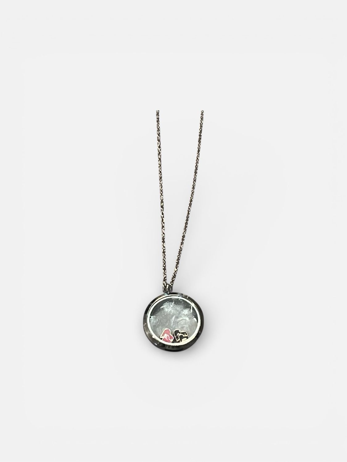 Floating Wish Upon a Heart pendant and Black and pink Heart