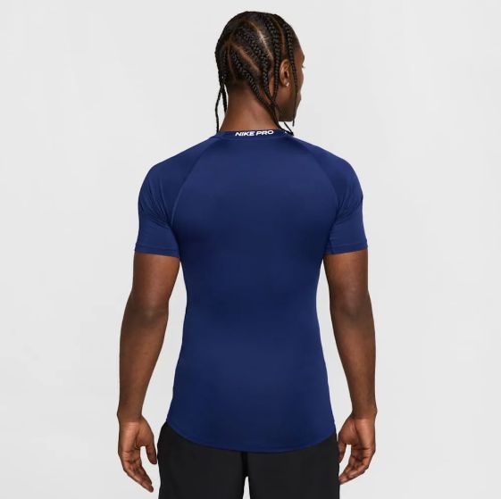 Men's Nike Pro DriFit Tight Top Short Sleeve Blue Void/(White)