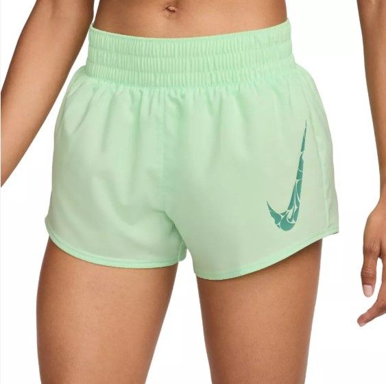 Women's Nike One Swoosh Hbr DriFit Mid-Rise Br Short Vapor Green/(Bicoastal)