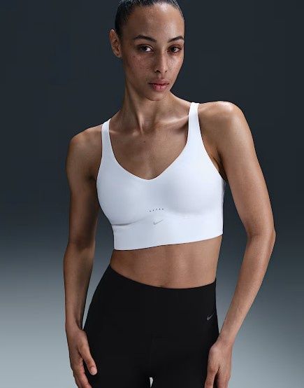 Nike Women Alate Longline Medium Support Bra White/(Cool Grey)