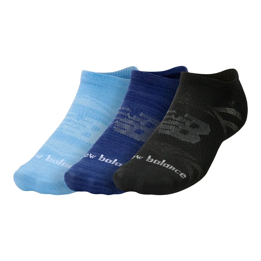NB Unisex Flat Knit No Show Socks 3 Pack (Assorted Colors)