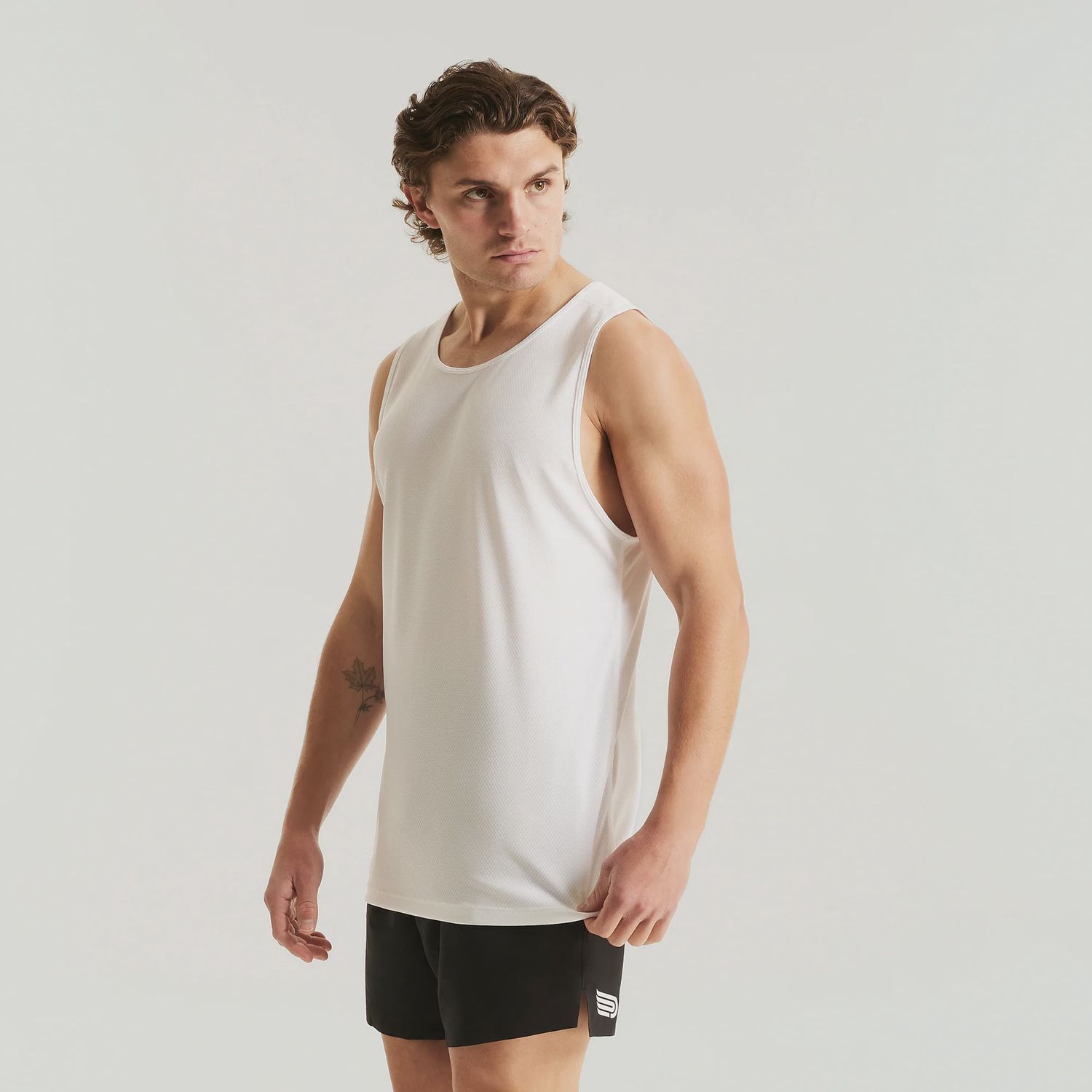 Men's Sustain Singlet WHT-MAT