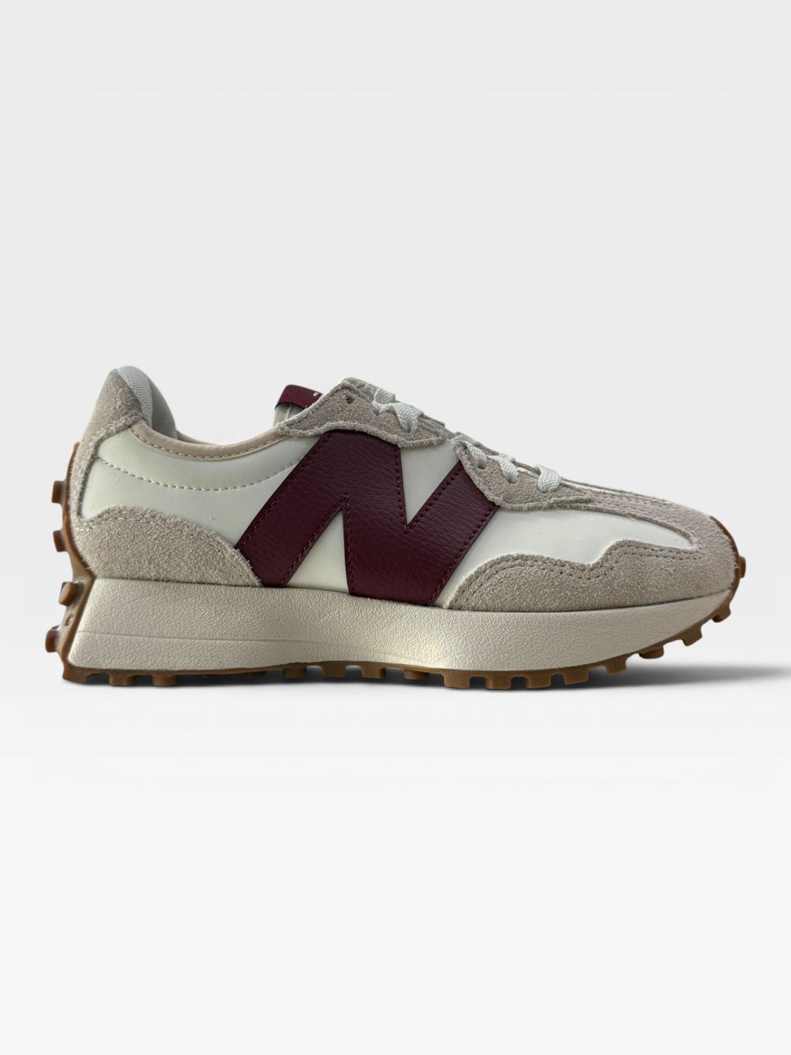 New Balance Women 327 (Moon Beam/Burgundy)
