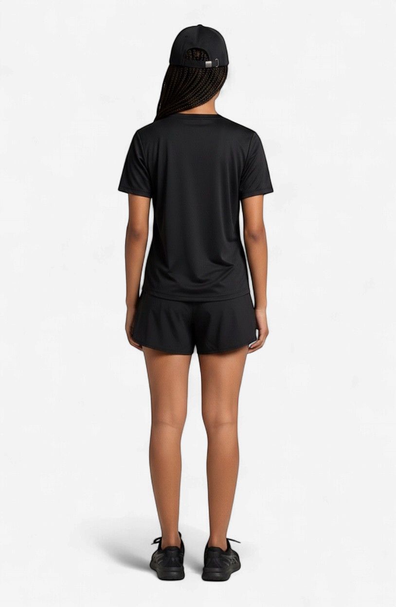 ASICS Silver Women Short Sleeve Top (Performance Black)