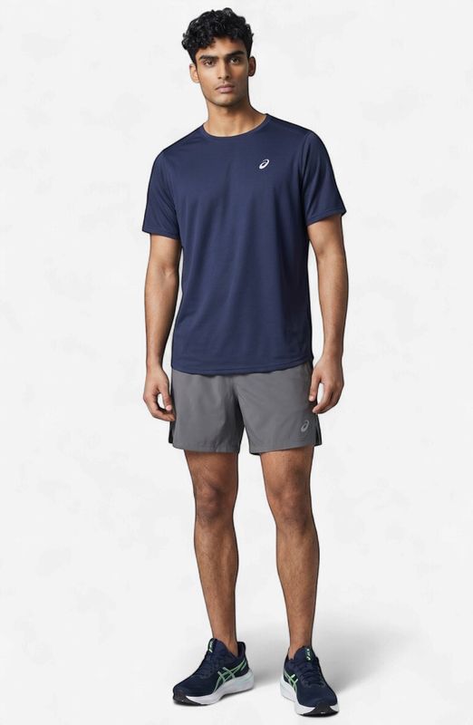 ASICS Silver Men Short Sleeve Top (Midnight)