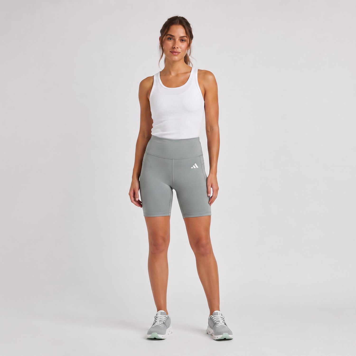 Adidas Optimé Essentials Stash Pocket 7" Short Leggings (Wonder Sage)