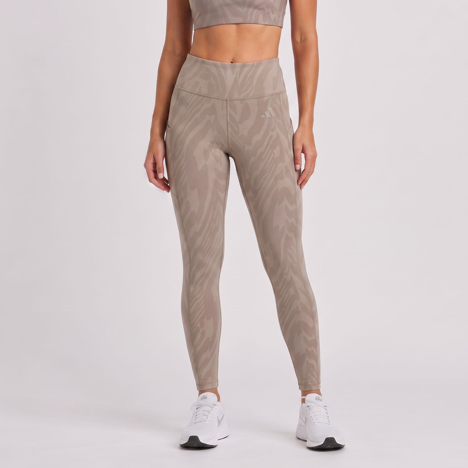 Adidas Optimé AOP Full-Length Legging (Chalky Brown)
