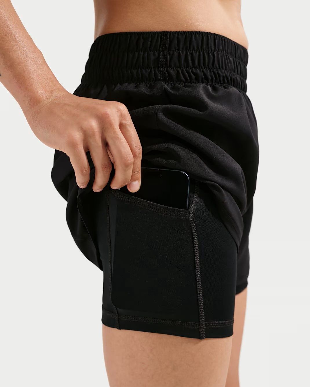 Nike One Dri-FIT Mid-Rise 3" 2in1 Short (Black/White)