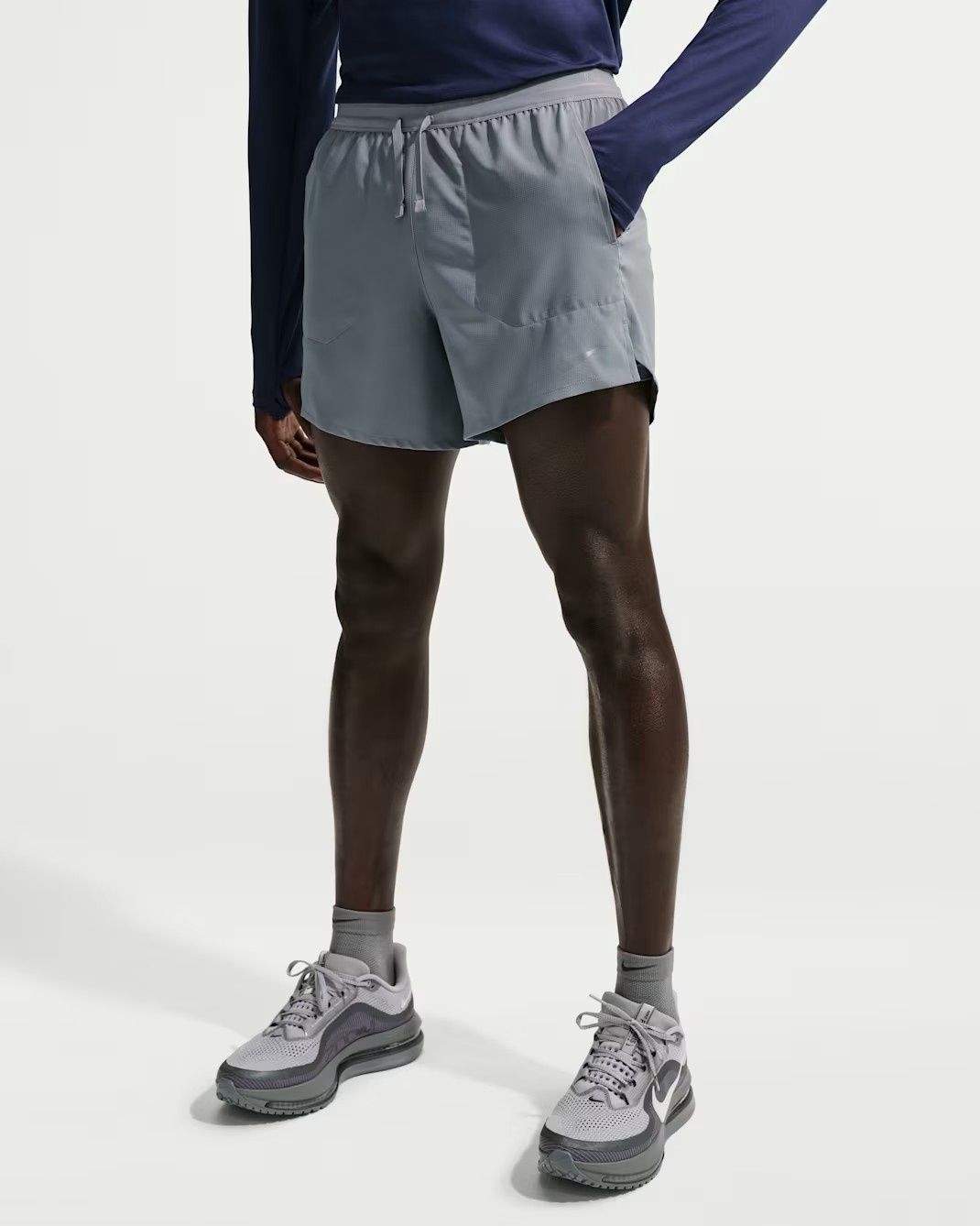 Nike Dri-FIT Stride 5" Brief-Lined Short Smoke (Grey/Reflective Silver)