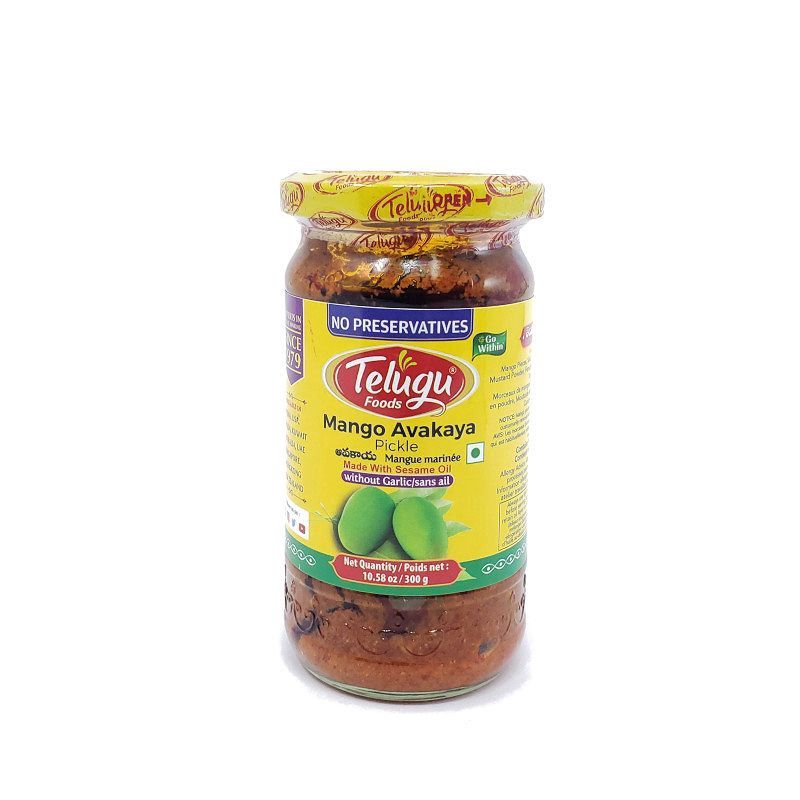 Telugu Foods - Mango Avakaya Pickle without Garlic 300g