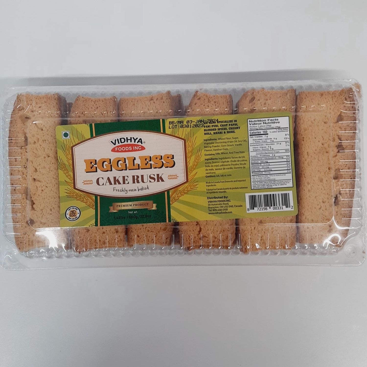Vidhya - Eggless Cake Rusk 650g