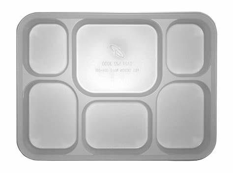 Disposable 6 Compartment Tray White 100pcs