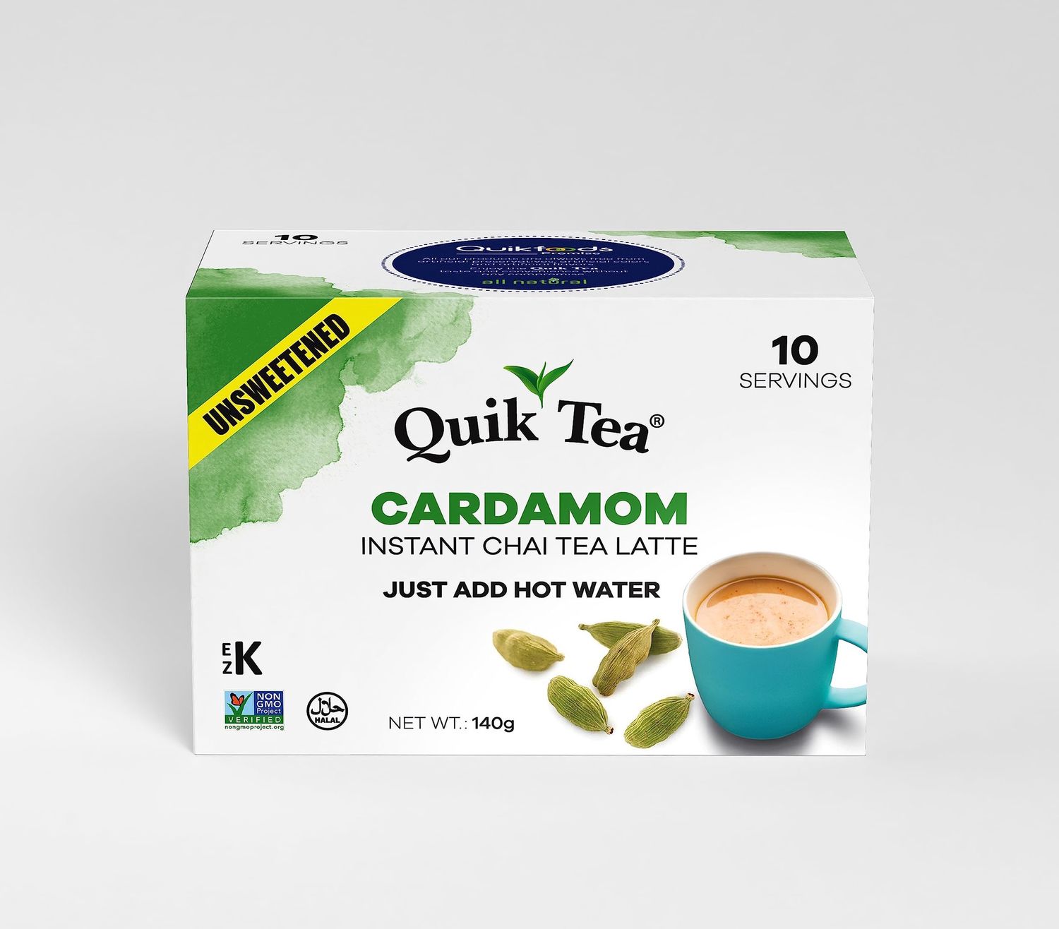 Quik Tea - Unsweetened Cardamom Tea 140g