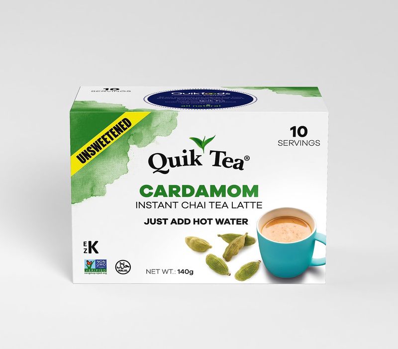 Quik Tea - Unsweetened Cardamom Tea 140g