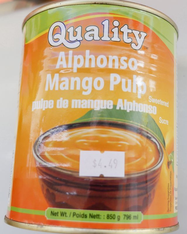 Quality - Alphonso Mango Pulp Canned 850g