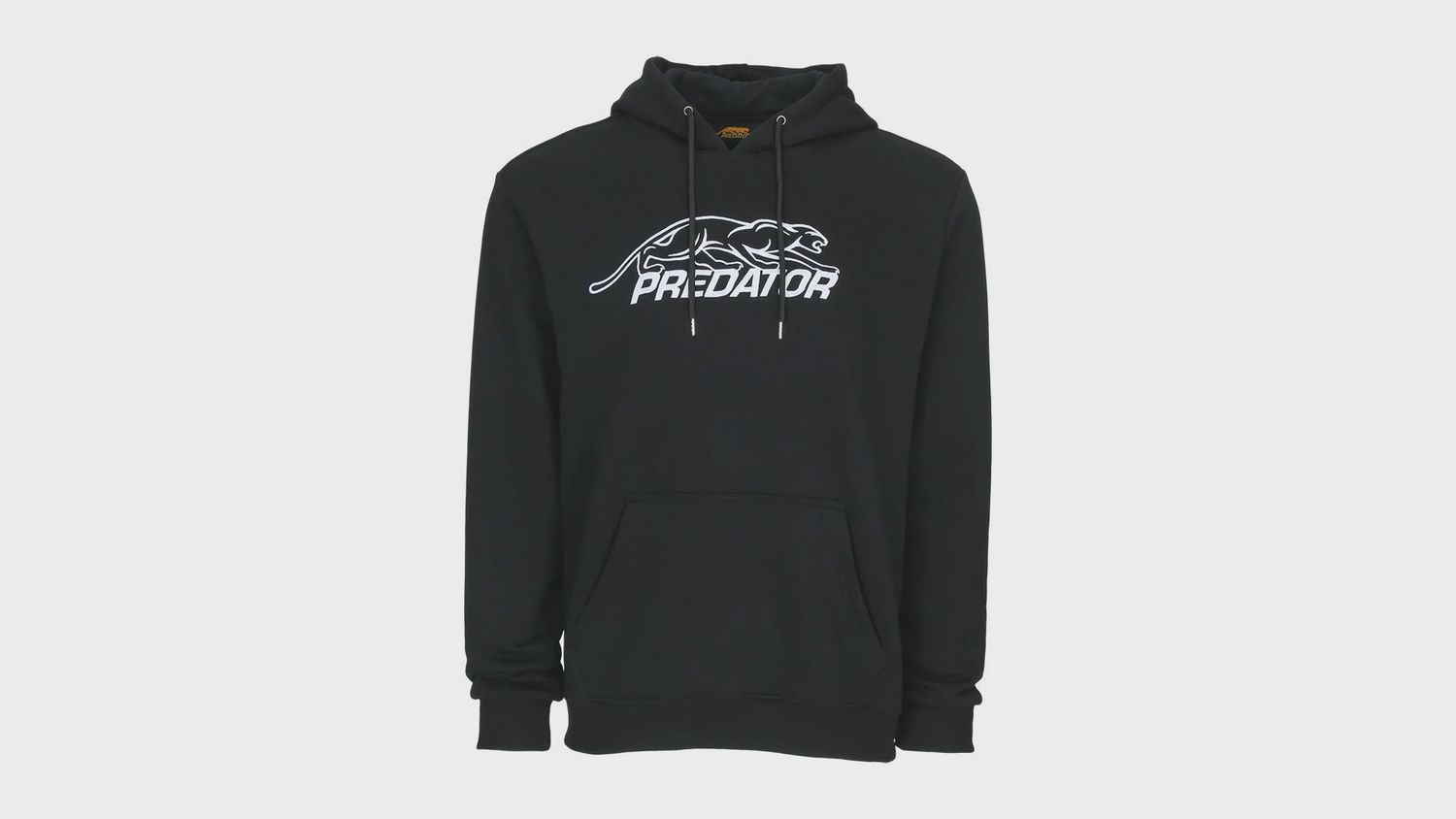 Predator Black Full-Zip Hoodie with White Embroidered Logo, Size: S