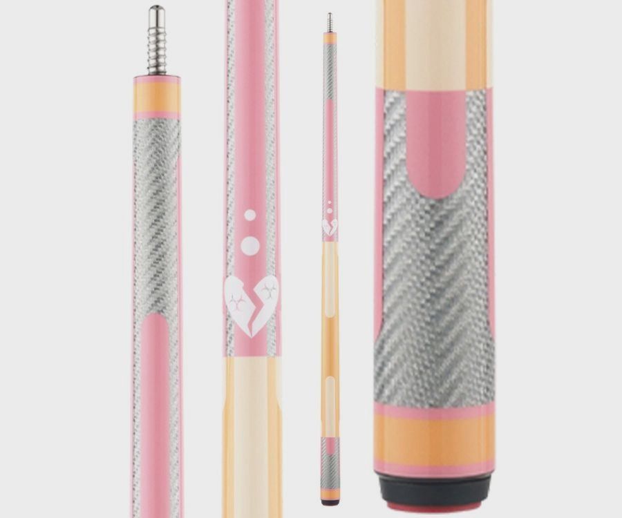 Poison Candy Pool Cue with Carbon Fiber Shaft - Peach/Pink