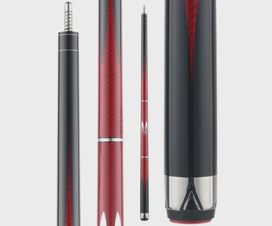 Poison Maelith Pool Cue with Carbon Fiber Shaft - Black/Red