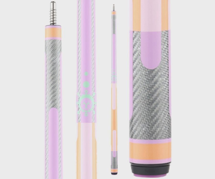 Poison Candy Pool Cue with Carbon Fiber Shaft - Peach/Lavender