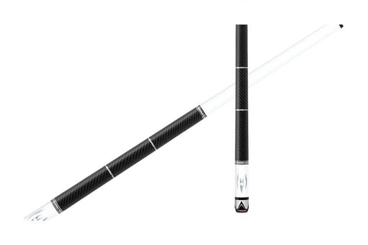 Poison Maelith Pool Cue  12.4 with Carbon Fiber Shaft  and Vinyl Wrap- White/Black