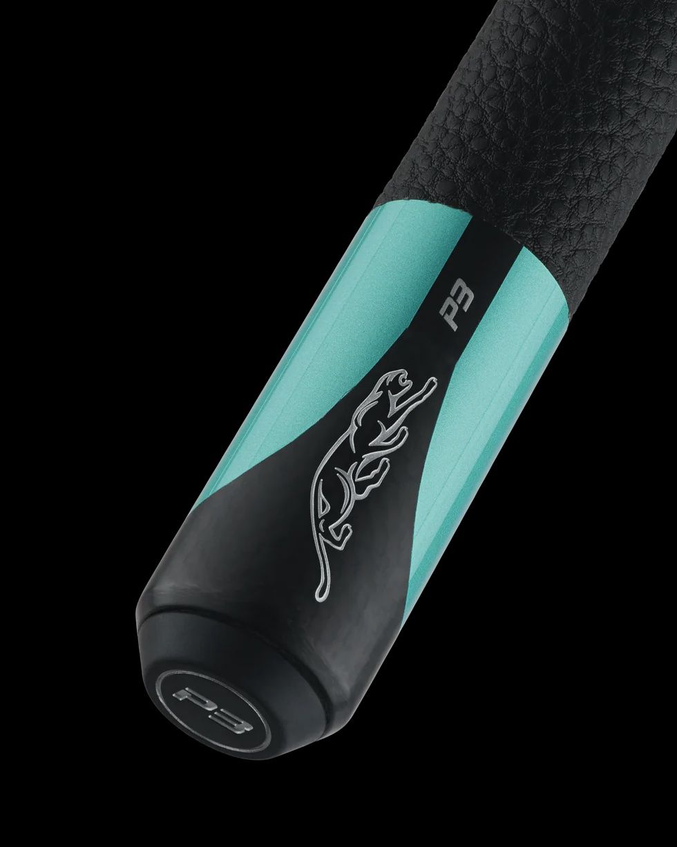 Predator P3 Teal with Black Stripe Pool Cue - Leather Luxe Wrap-Butt Only