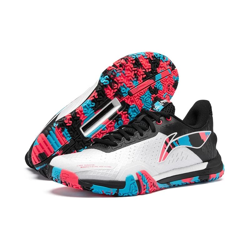 Li-Ning Badminton Shoes SAGA SE (White/Black/Fushia) AYZS014-4